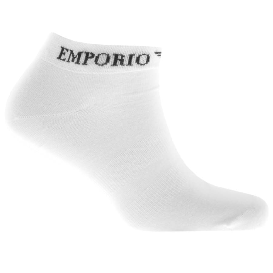 Image number 2 for Emporio Armani 3 Pack Trainer Socks White