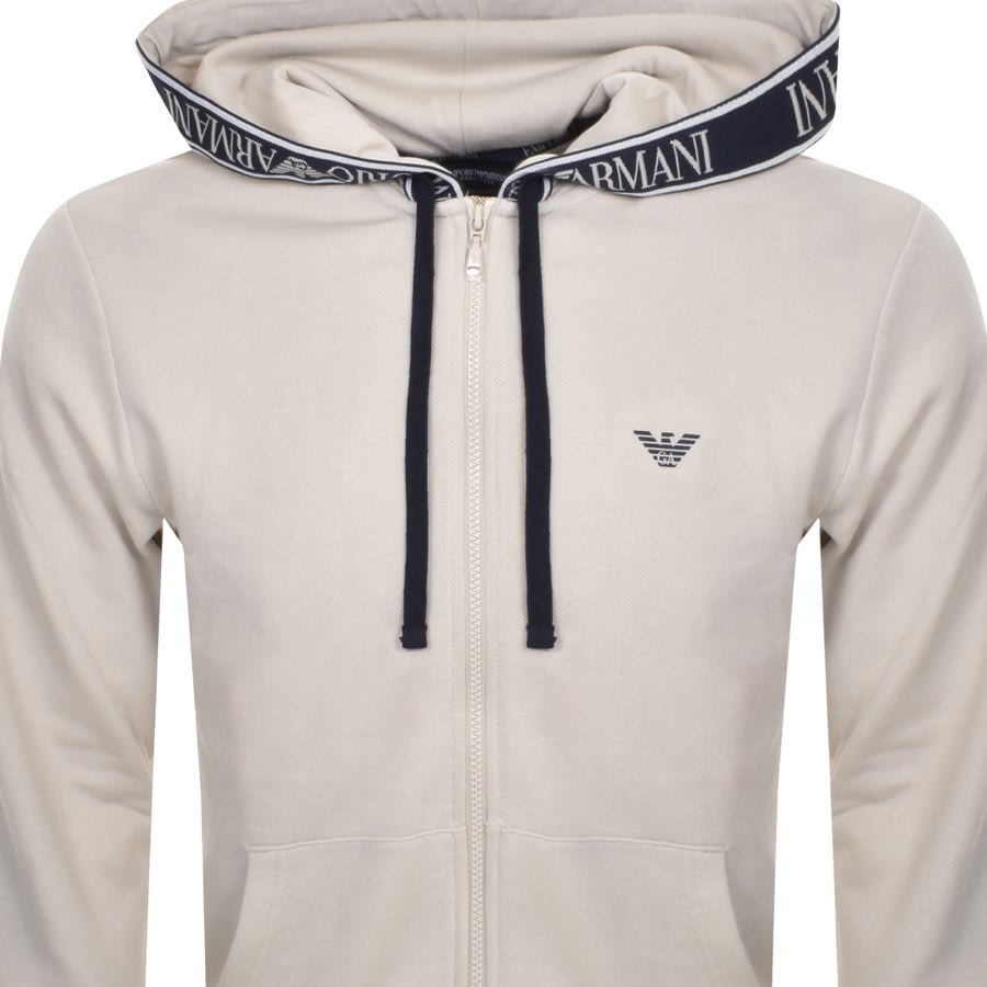 Image number 2 for Emporio Armani Full Zip Hoodie Beige