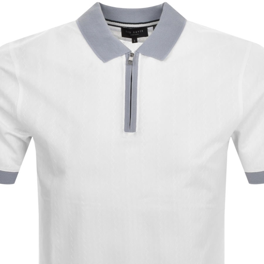 Image number 2 for Ted Baker Arnival Textured Polo T Shirt White