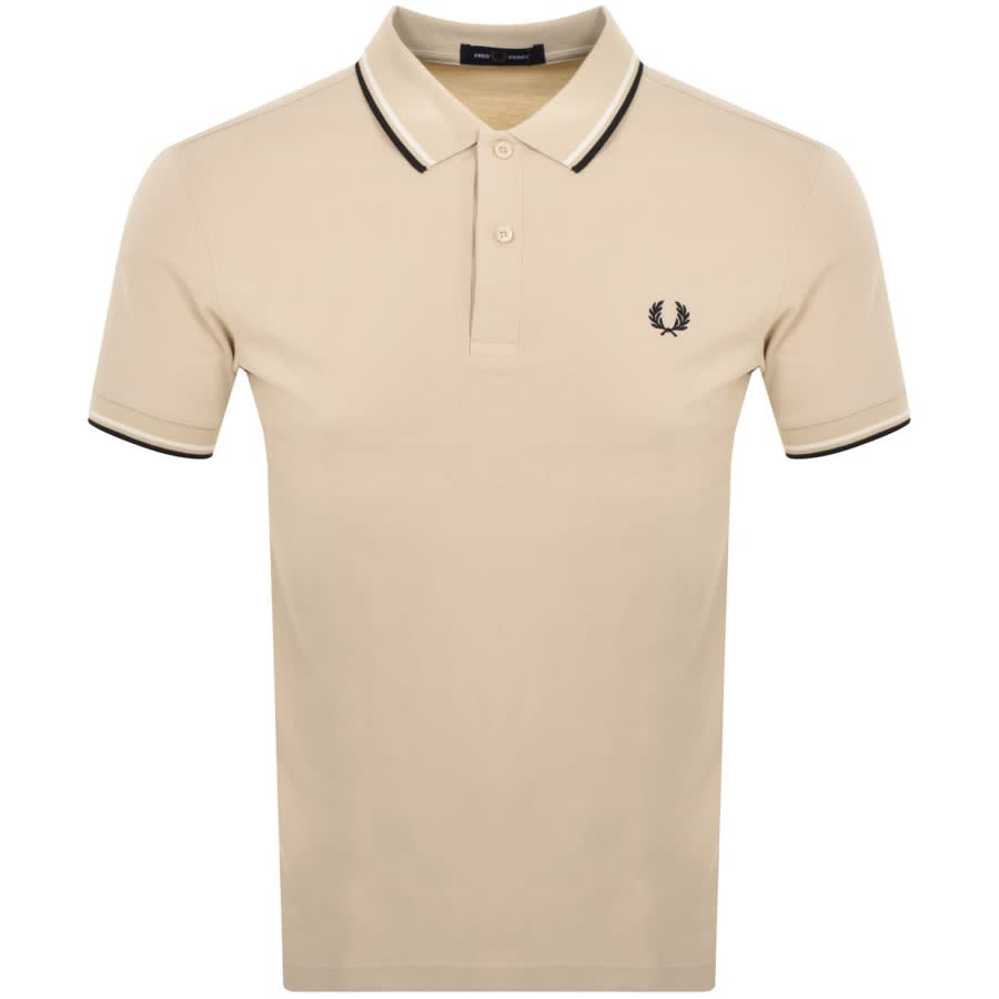 Image number 1 for Fred Perry Twin Tipped Polo T Shirt Beige