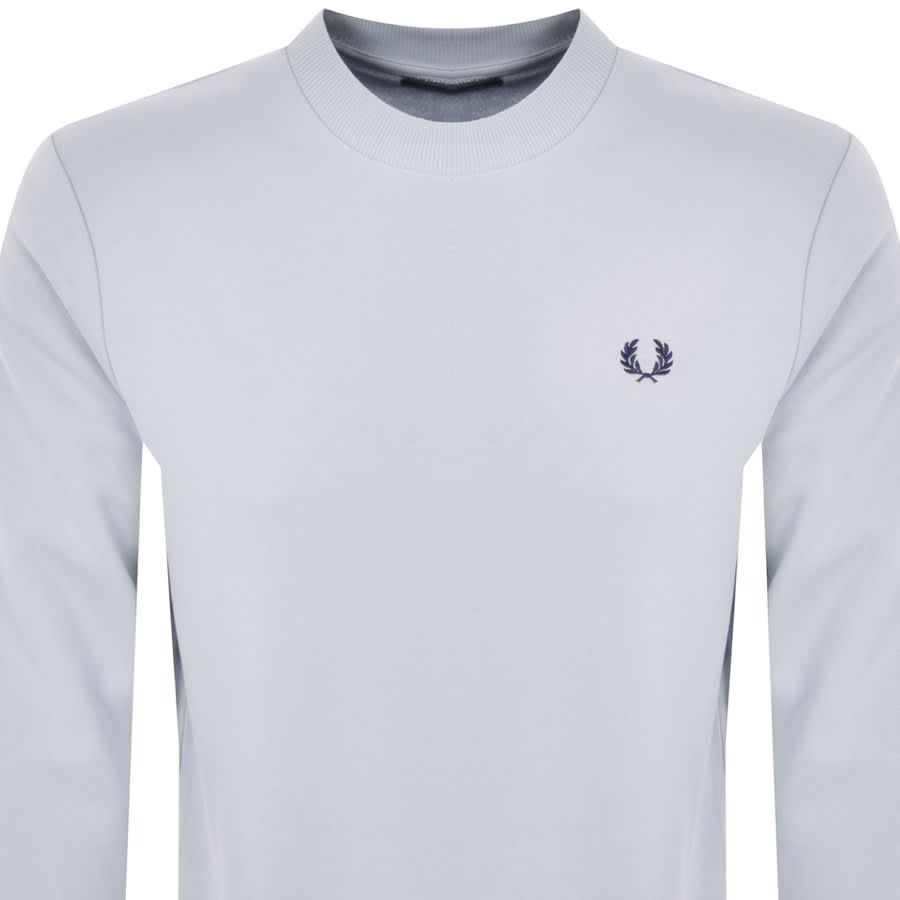 Image number 2 for Fred Perry Crew Neck Sweatshirt Light Blue