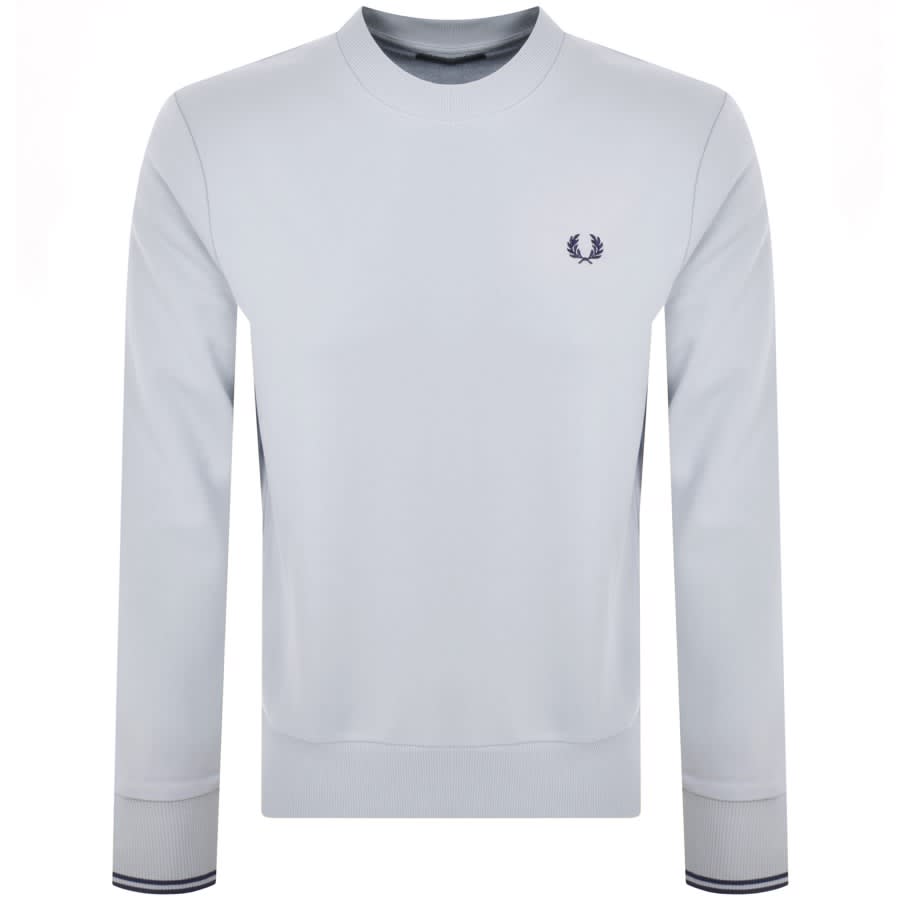 Image number 1 for Fred Perry Crew Neck Sweatshirt Light Blue
