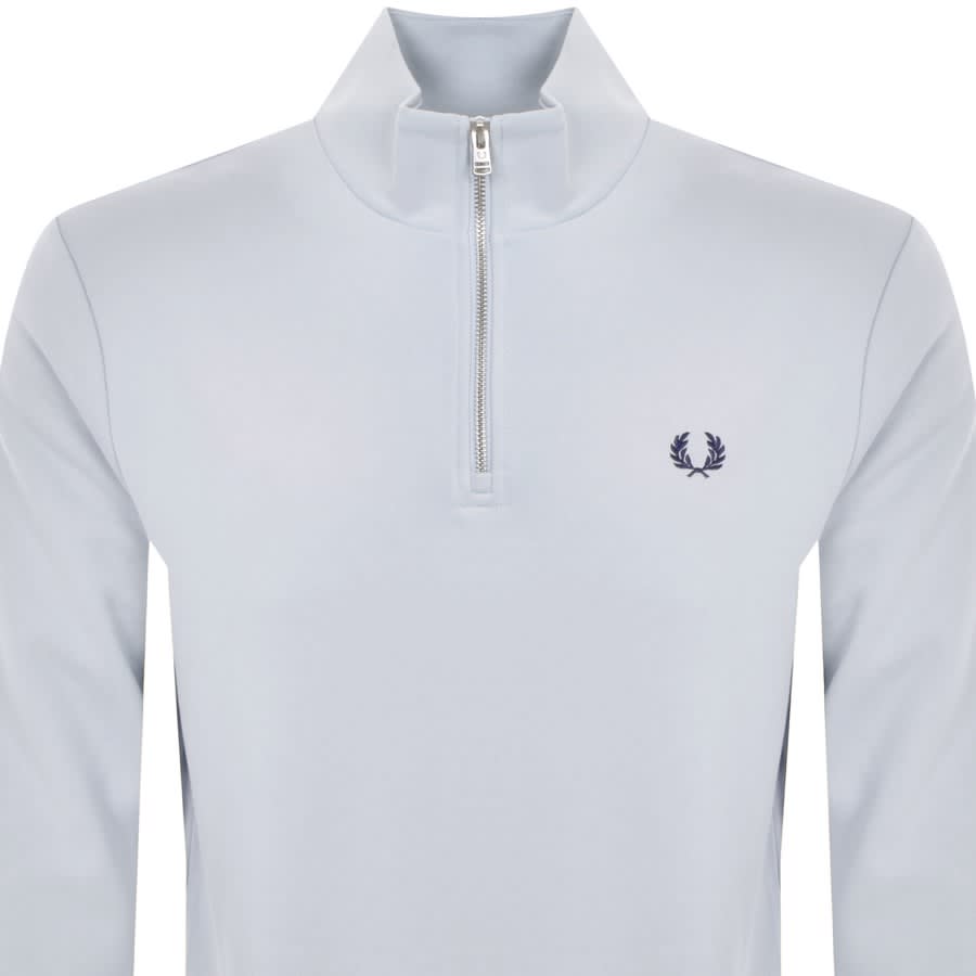 Image number 2 for Fred Perry Half Zip Sweatshirt Blue