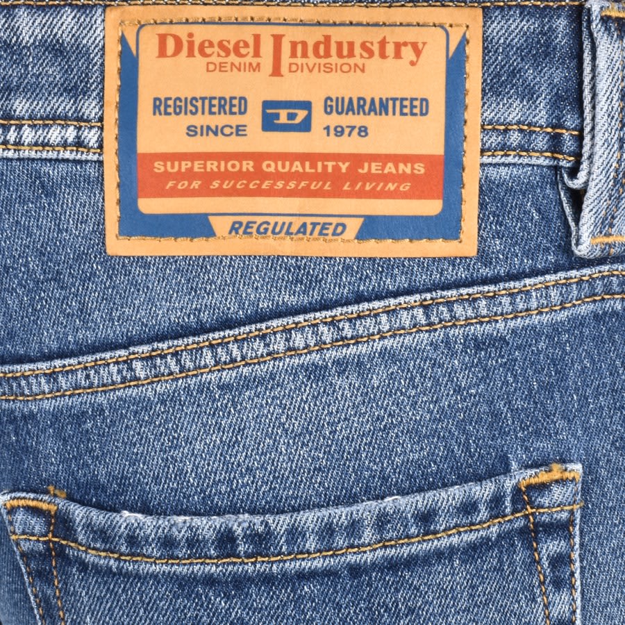 Image number 3 for Diesel Larkee Mid Wash Regular Fit Jeans Blue