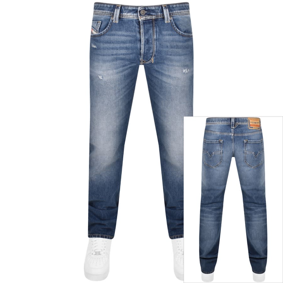 Image number 1 for Diesel Larkee Mid Wash Regular Fit Jeans Blue