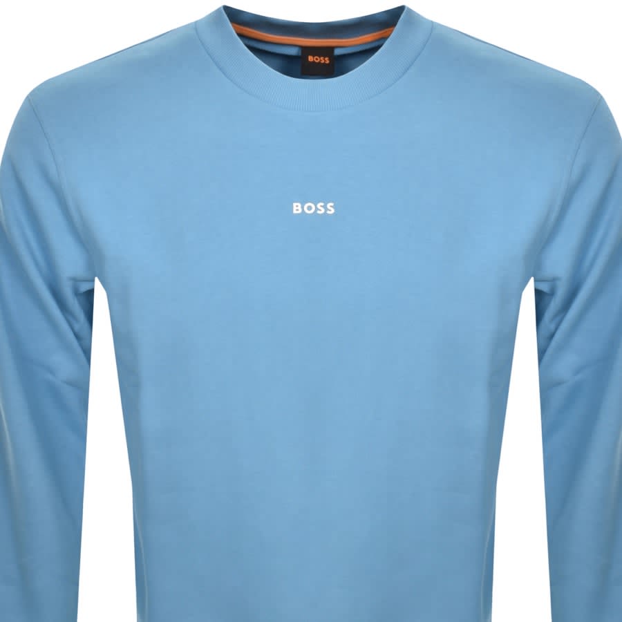 Image number 2 for BOSS We Small Crew Neck Sweatshirt Blue