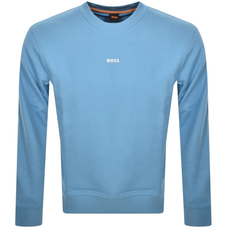 Image number 1 for BOSS We Small Crew Neck Sweatshirt Blue