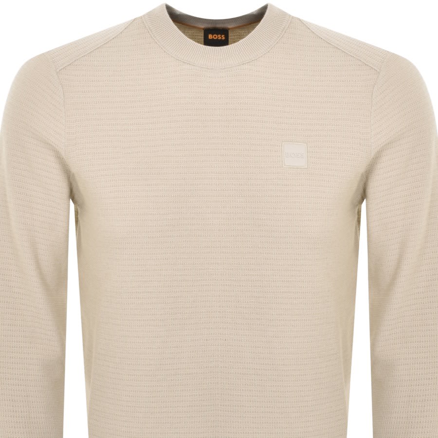 Image number 2 for BOSS Anon Knit Jumper Beige