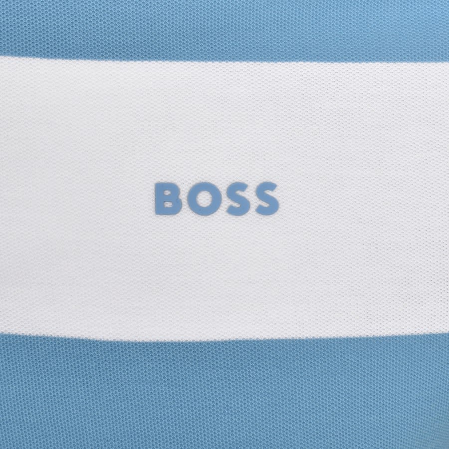 Image number 3 for BOSS Pale Stripe Polo T Shirt Blue