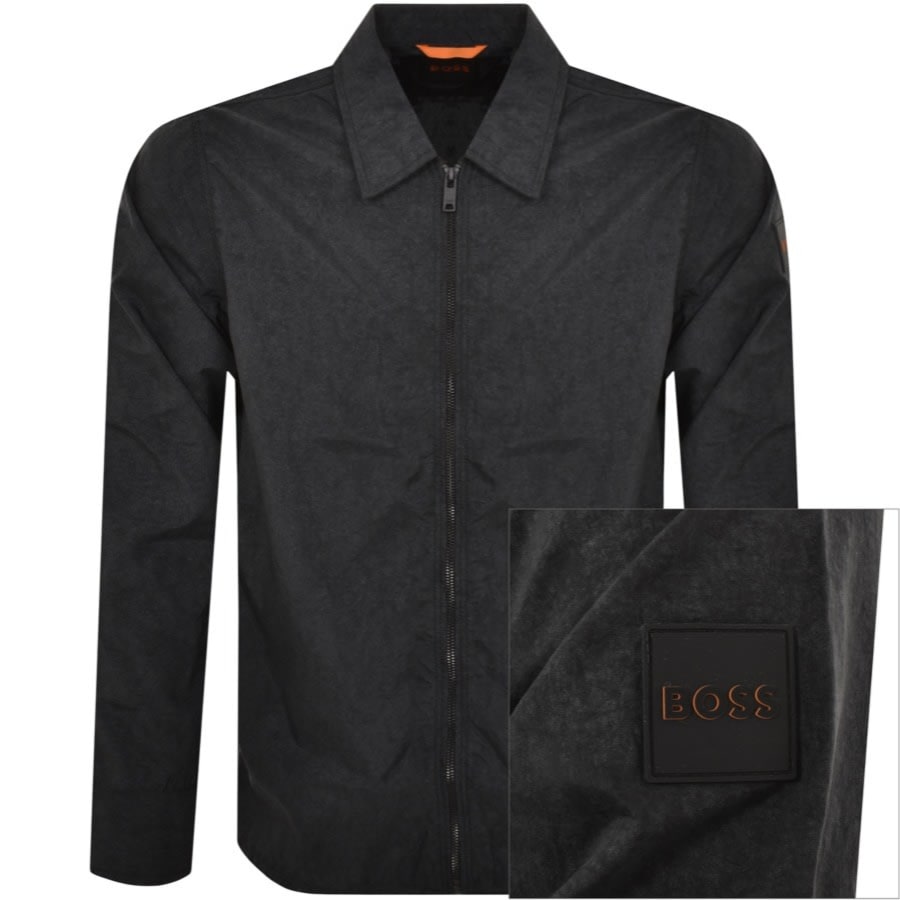 Image number 1 for BOSS Lovvy Full Zip Overshirt Black