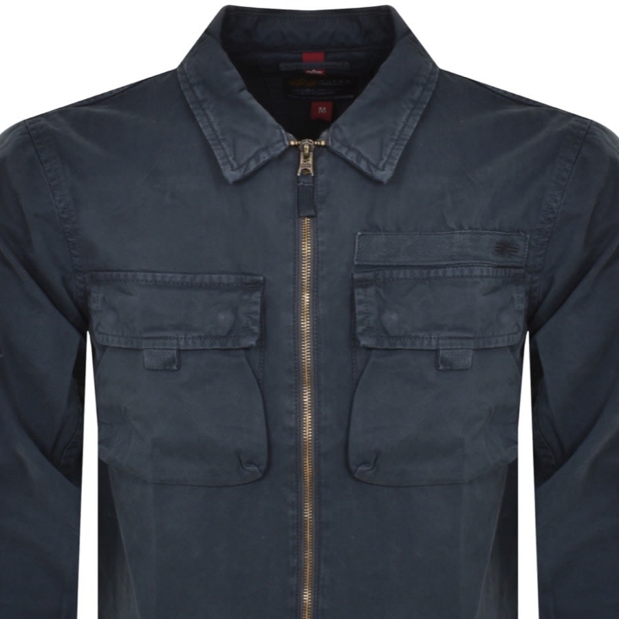 Image number 2 for Alpha Industries Twill Overshirt Navy