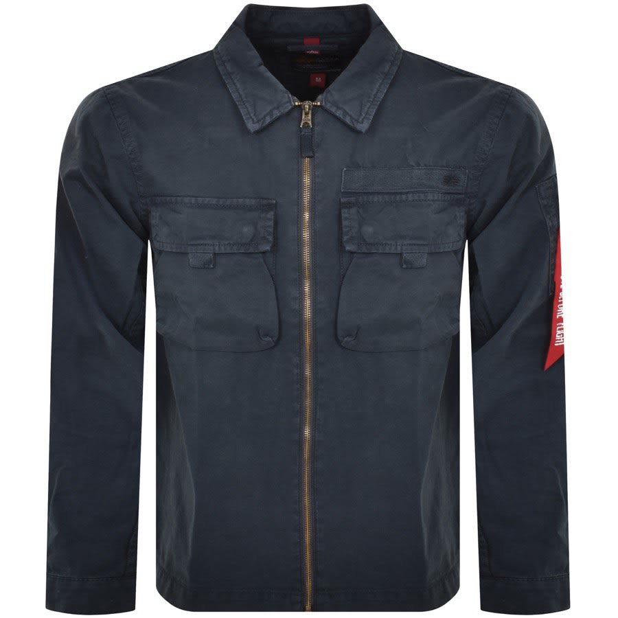 Image number 1 for Alpha Industries Twill Overshirt Navy