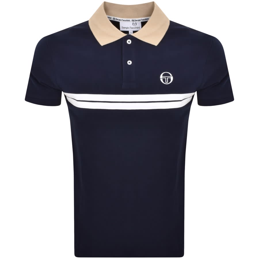 Image number 1 for Sergio Tacchini Supermac Polo T Shirt Navy