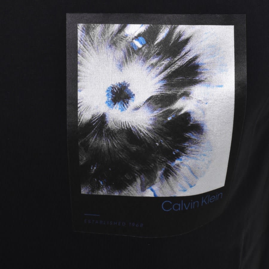 Image number 3 for Calvin Klein Jeans Framed Flower T Shirt Black