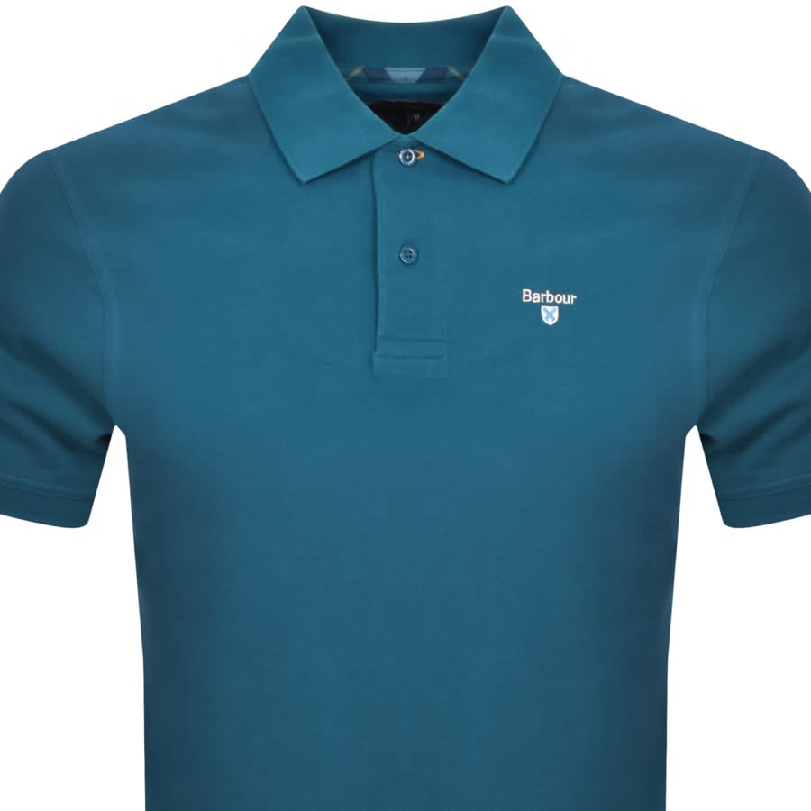 Image number 2 for Barbour Pique Polo T Shirt Blue