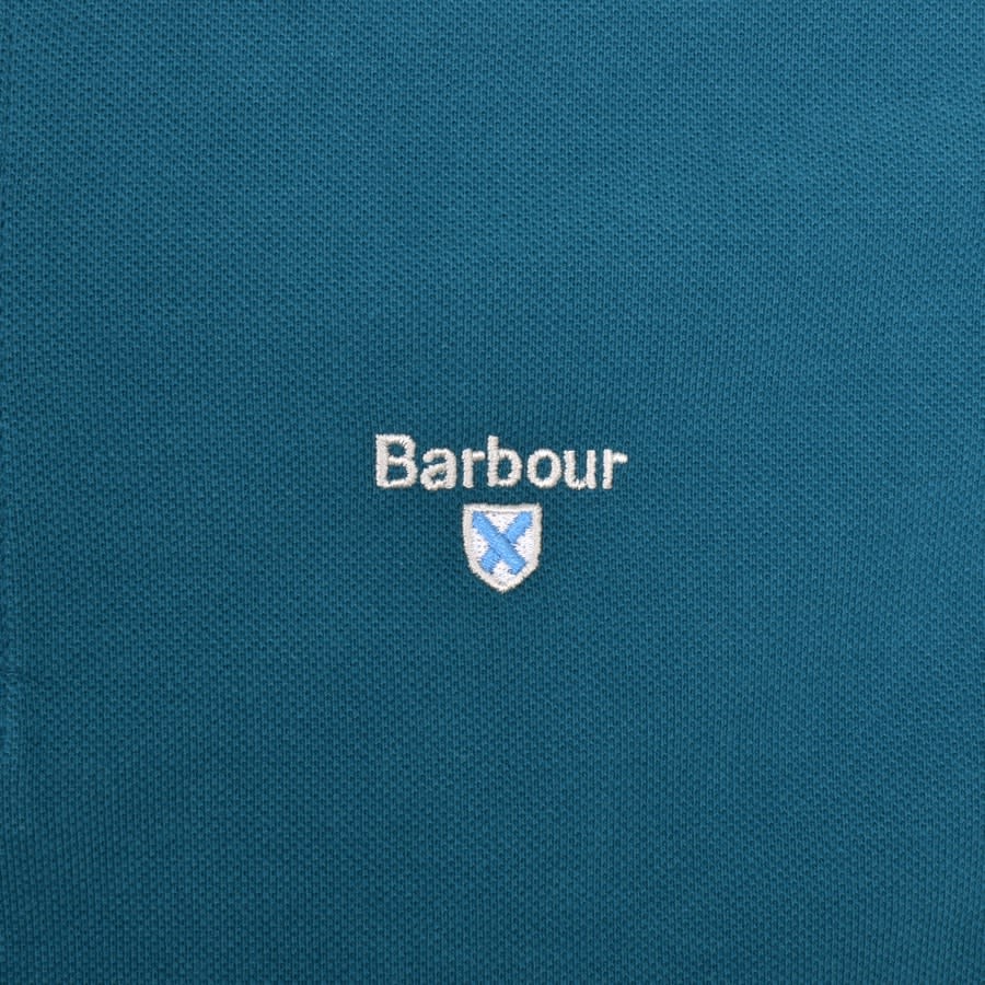 Image number 3 for Barbour Pique Polo T Shirt Blue