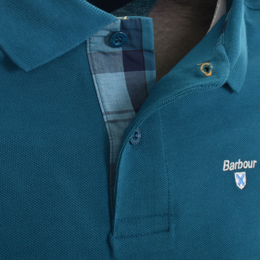 Image number 4 for Barbour Pique Polo T Shirt Blue