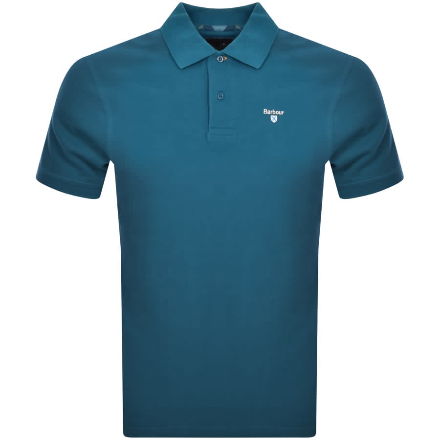 Image number 1 for Barbour Pique Polo T Shirt Blue