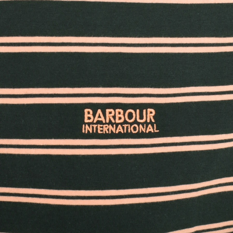 Image number 3 for Barbour International Bernie Stripe T Shirt Green