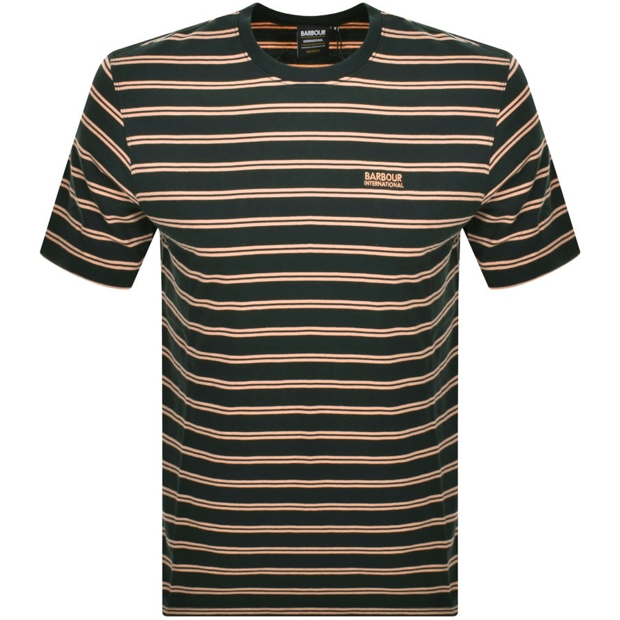 Image number 1 for Barbour International Bernie Stripe T Shirt Green
