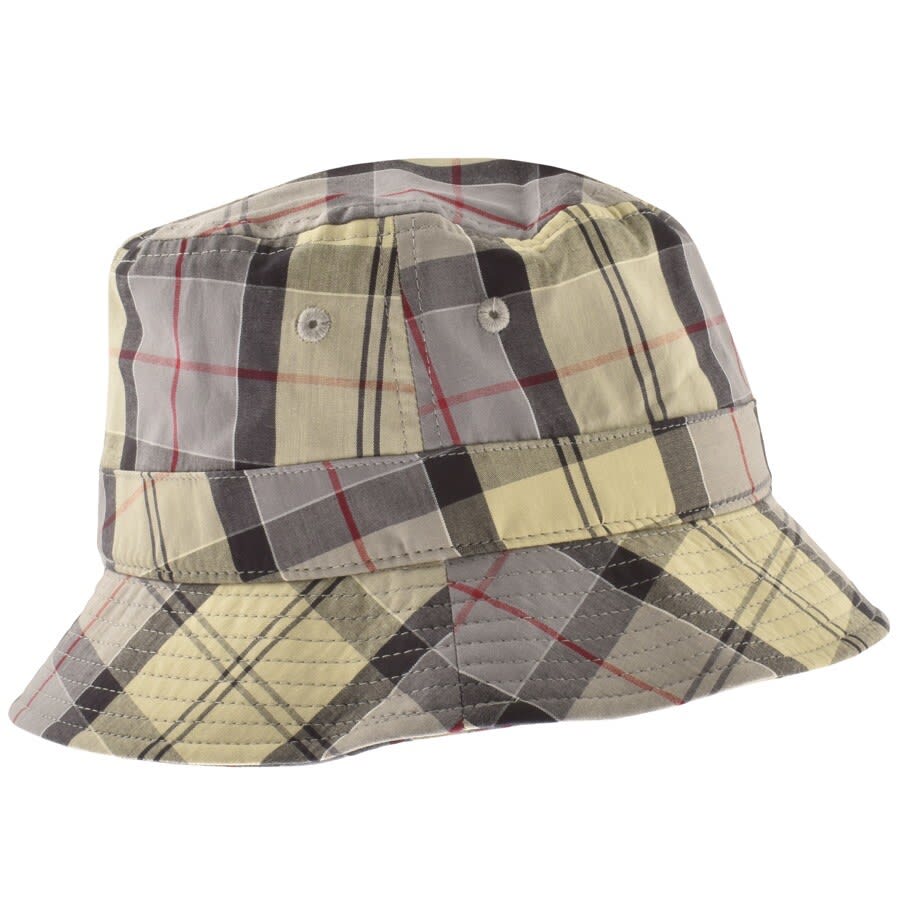 Image number 2 for Barbour Tartan Bucket Hat Beige