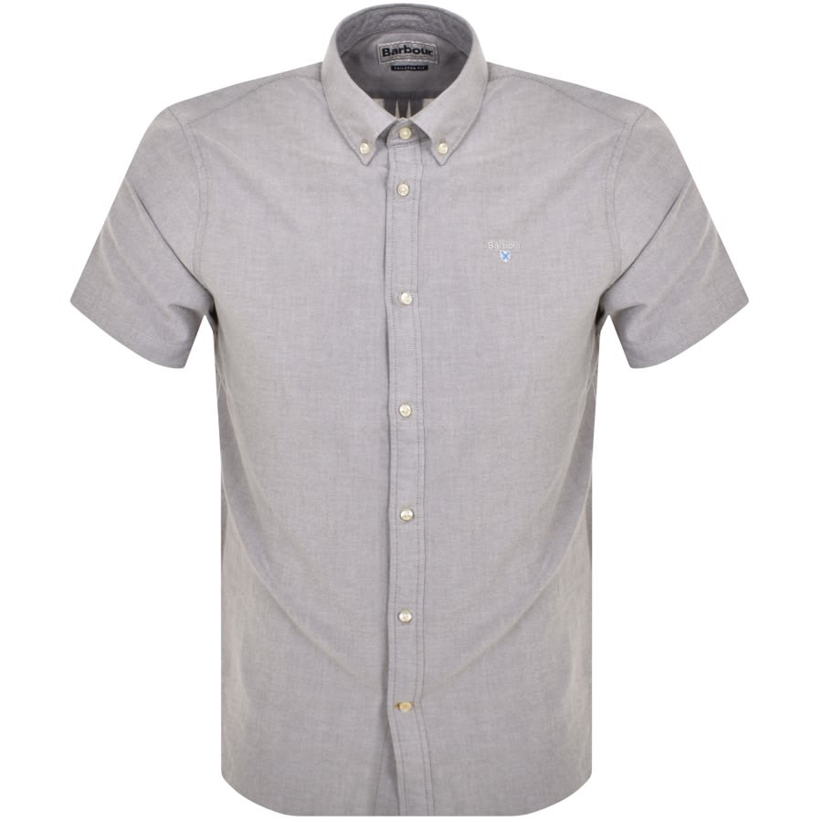 Image number 1 for Barbour Short Sleeved Oxtown Shirt Grey