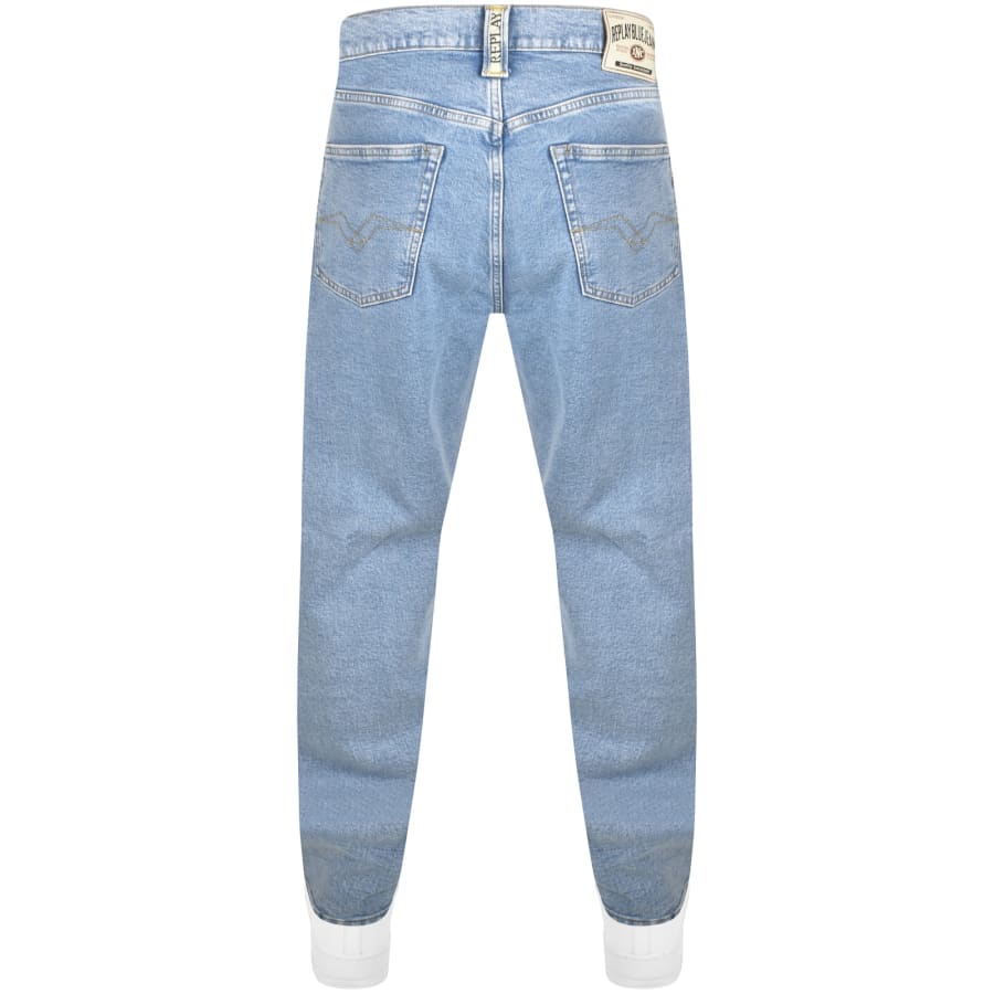 Image number 2 for Replay M9Z1 Straight Jeans Light Wash Blue