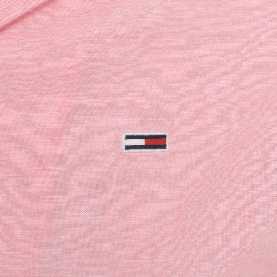 Image number 3 for Tommy Jeans Linen Short Sleeve Shirt Pink