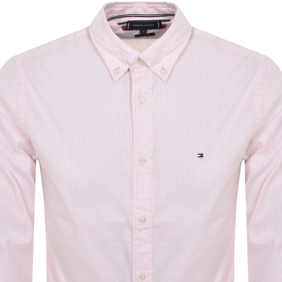 Image number 2 for Tommy Hilfiger Long Sleeve Flex Poplin Shirt Pink