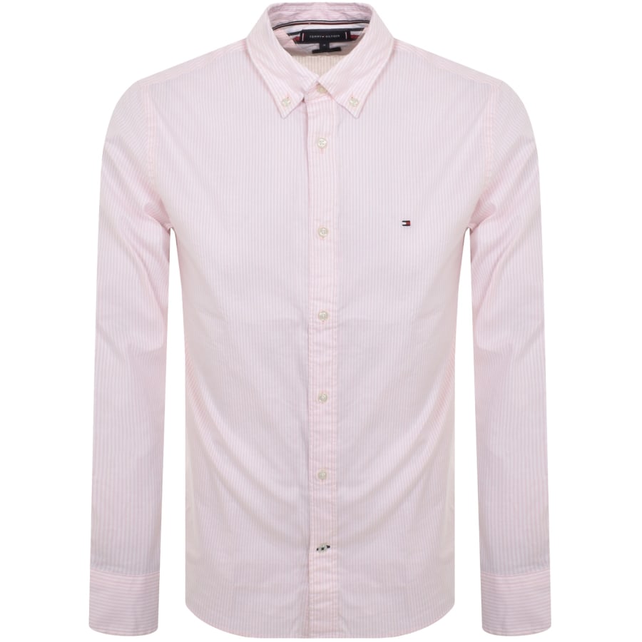 Image number 1 for Tommy Hilfiger Long Sleeve Flex Poplin Shirt Pink