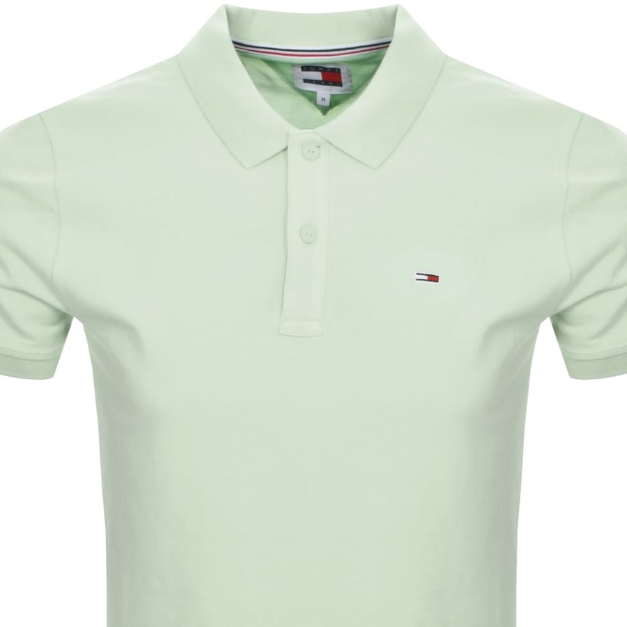Image number 2 for Tommy Jeans Slim Placket Polo Shirt Green