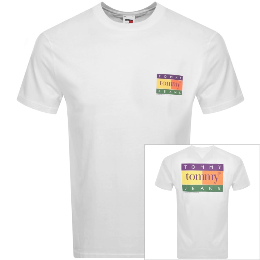 Image number 1 for Tommy Jeans Summer Flag T Shirt White