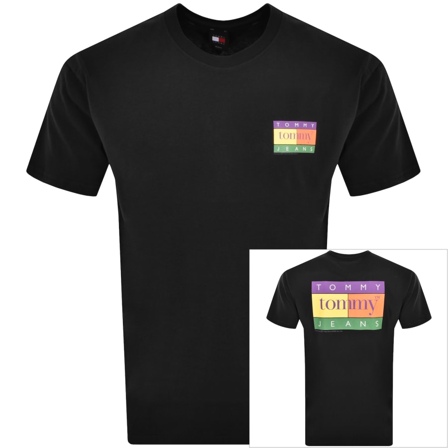 Image number 1 for Tommy Jeans Summer Flag T Shirt Black