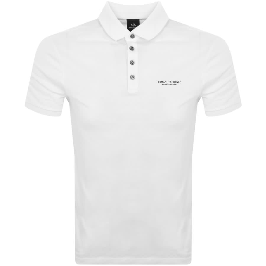 Image number 1 for Armani Exchange Logo Polo T Shirt White