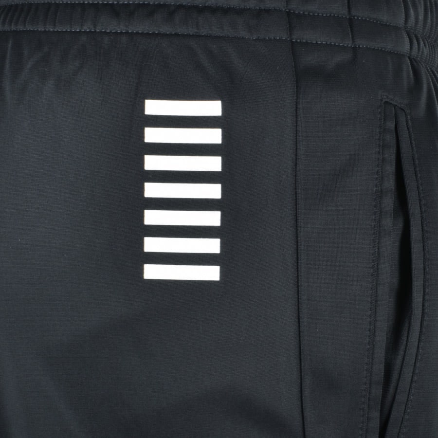 Emporio Armani EA7 black stretch workout leggings w white stripe