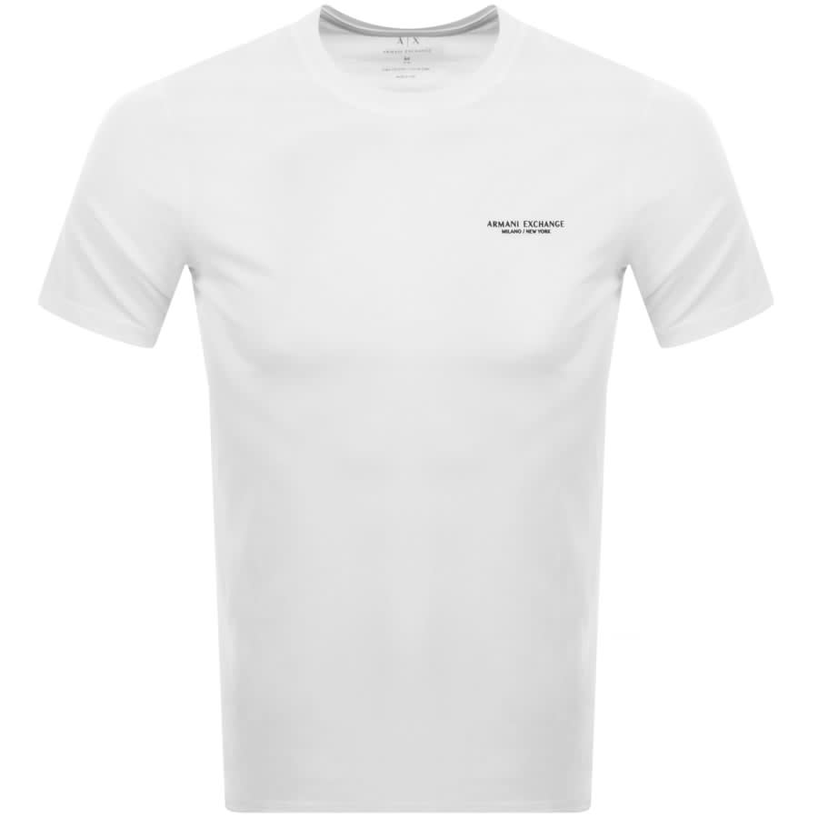 Image number 1 for Armani Exchange Crew Neck Logo T Shirt White
