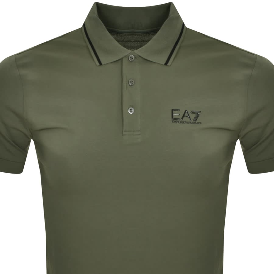 EA7 Emporio Armani Tipped Polo T Shirt Green