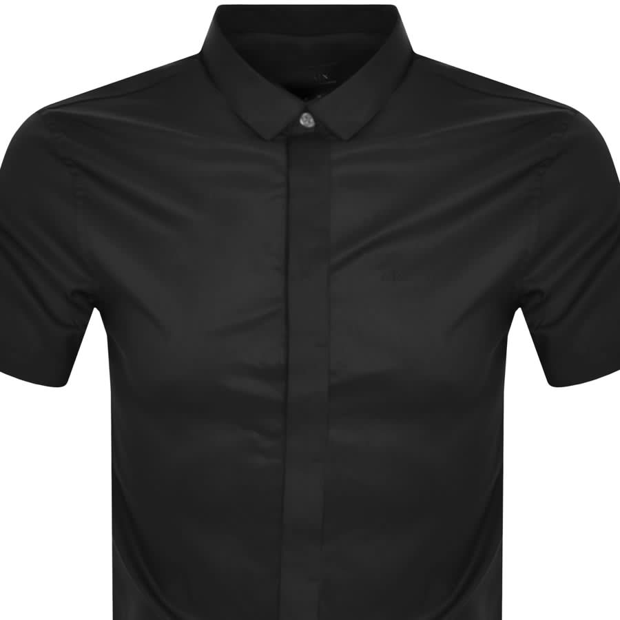 Image number 2 for Armani Exchange Slim Fit Short Sleeved Shirt Black