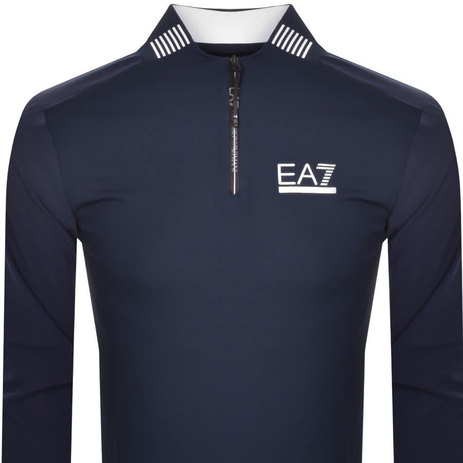 Image number 2 for EA7 Emporio Armani Long Sleeved T Shirt Navy