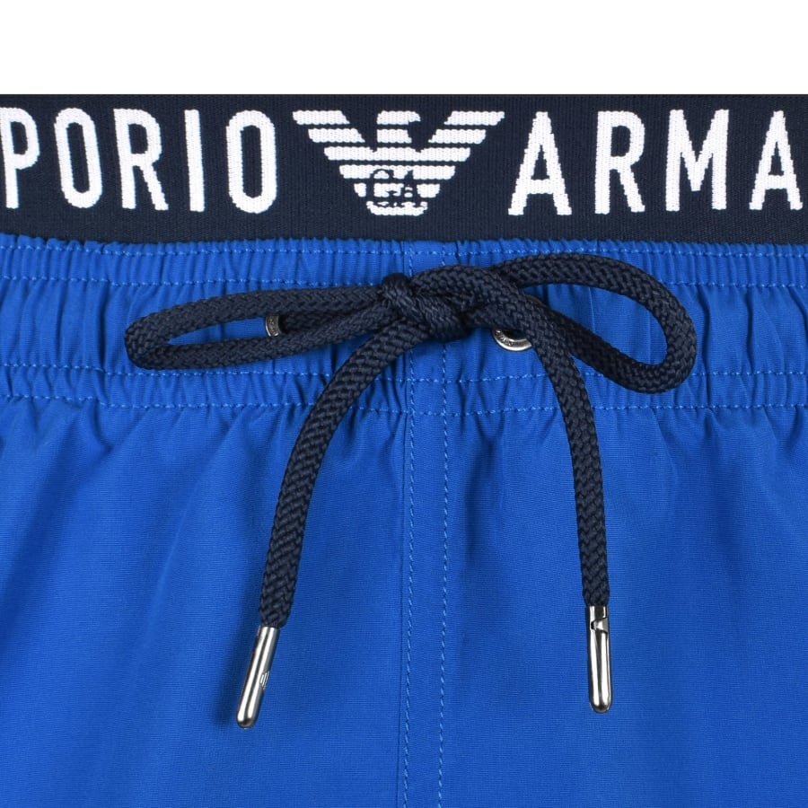Emporio Armani Logo Swim Shorts Blue