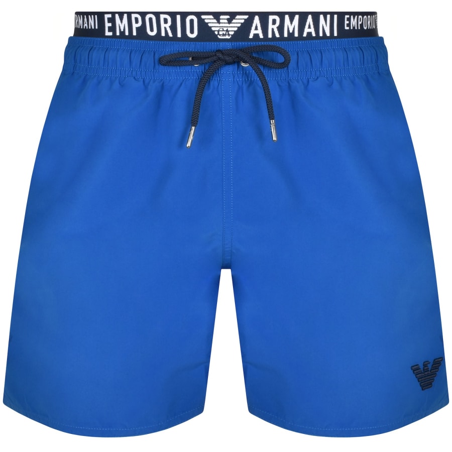 Emporio Armani Logo Swim Shorts Blue
