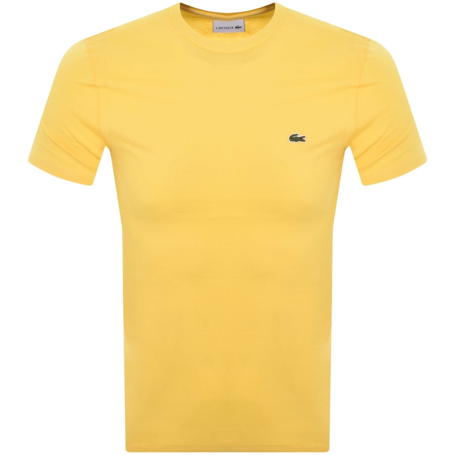 Image number 1 for Lacoste Crew Neck T Shirt Yellow