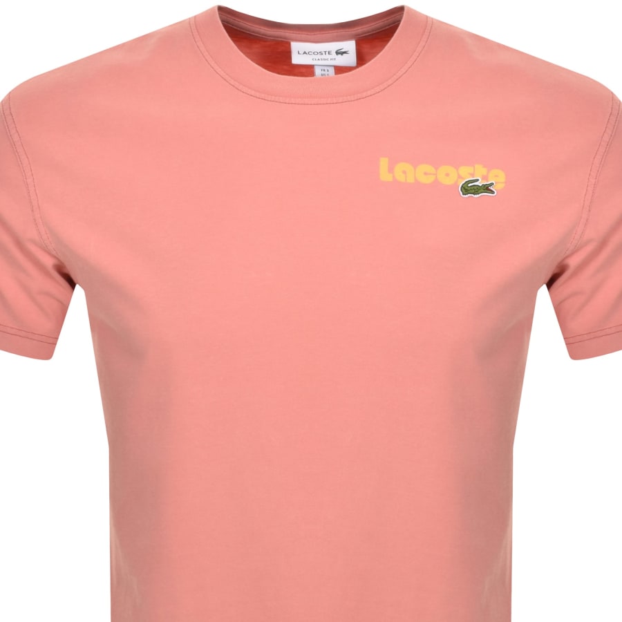 Image number 2 for Lacoste Crew Neck T Shirt Pink