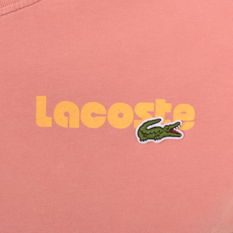 Image number 4 for Lacoste Crew Neck T Shirt Pink