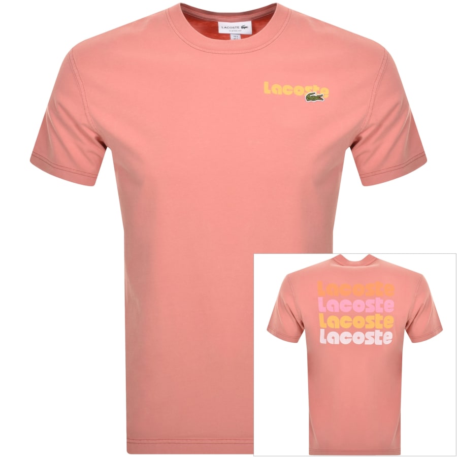 Image number 1 for Lacoste Crew Neck T Shirt Pink