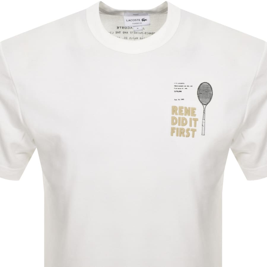 Image number 2 for Lacoste Crew Neck Tennis Logo T Shirt White