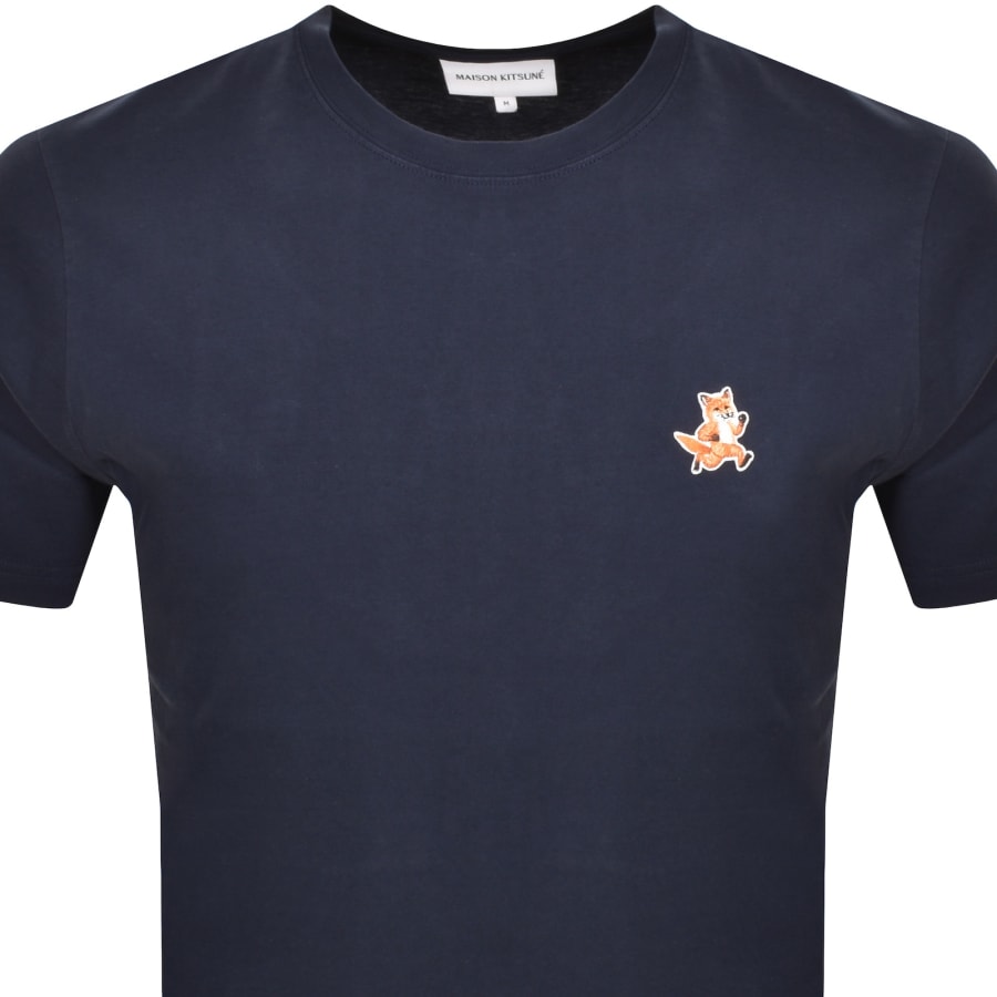 Image number 2 for Maison Kitsune Speedy Fox Patch T Shirt Blue