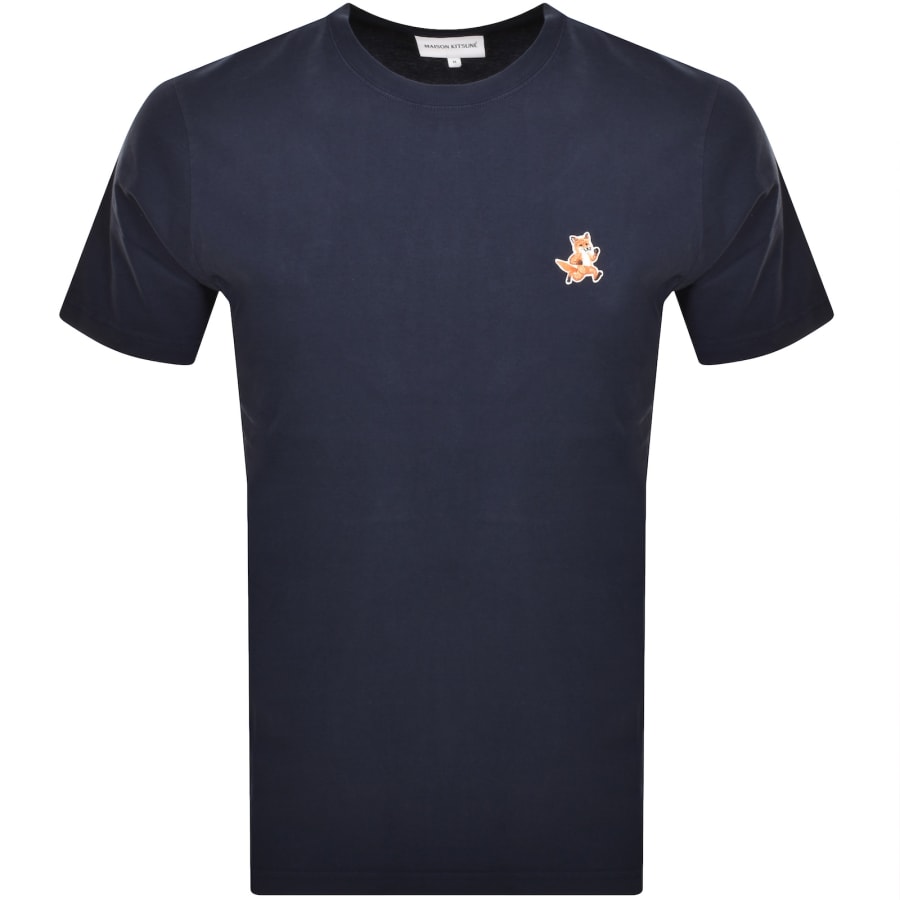 Image number 1 for Maison Kitsune Speedy Fox Patch T Shirt Blue
