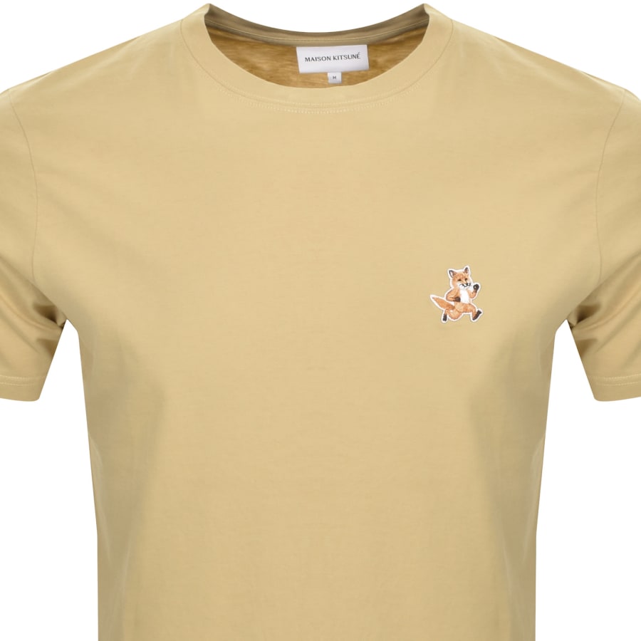 Image number 2 for Maison Kitsune Speedy Fox Patch T Shirt Beige