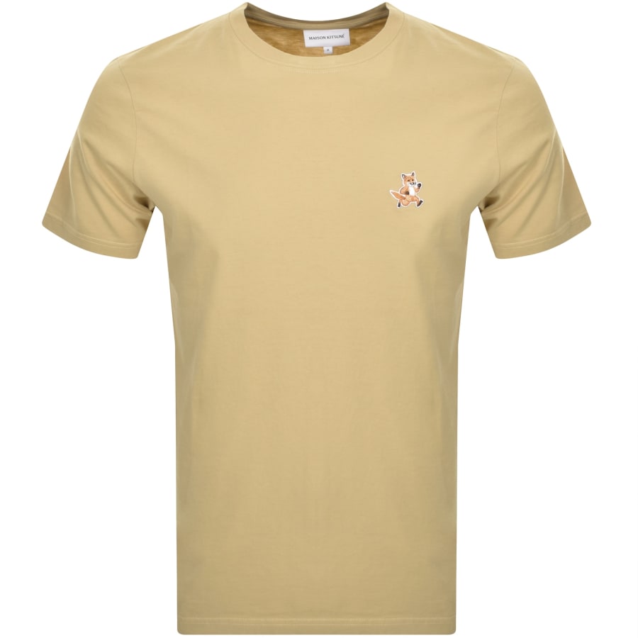 Image number 1 for Maison Kitsune Speedy Fox Patch T Shirt Beige